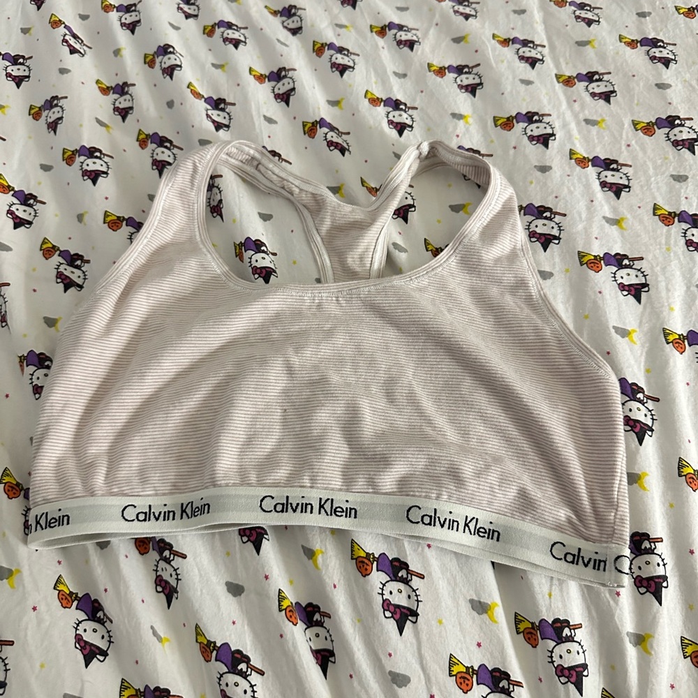 calvin klein tan stripped bra size L